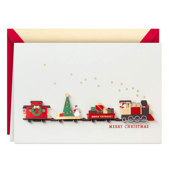 Santa Claus Express Train Christmas Card, , large image number 1