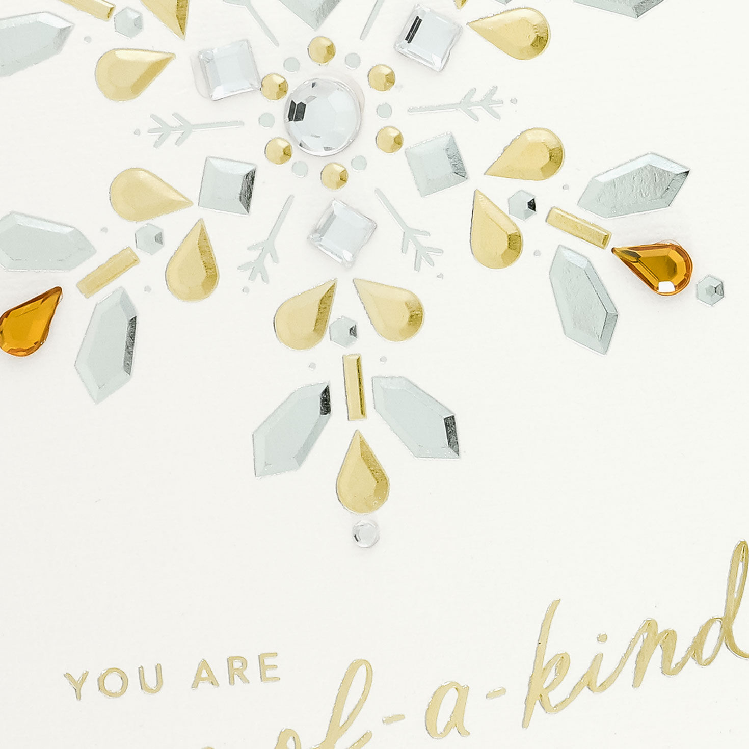 Gold Jeweled Snowflake Christmas Card Card Front Detail image number 4