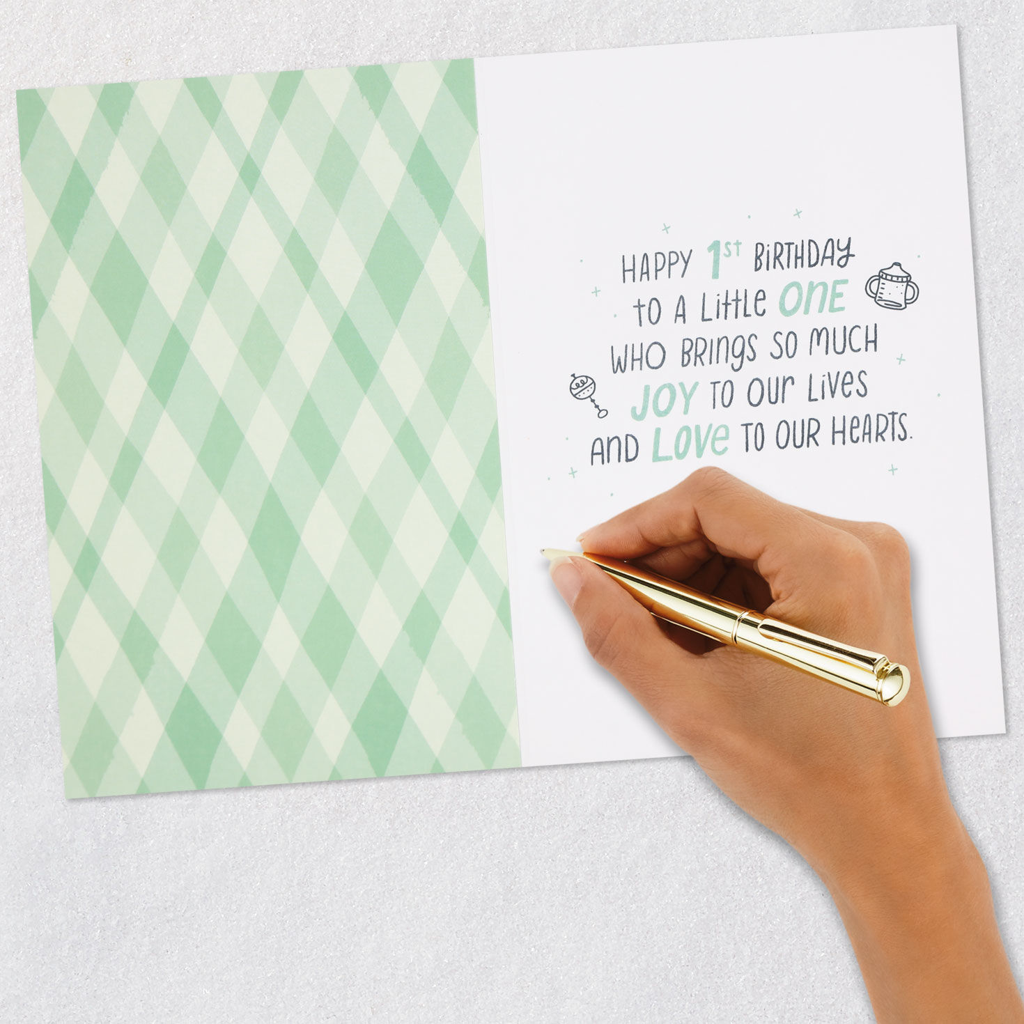 Mint Green French Bulldog 1st Birthday Card Signing card image number 6