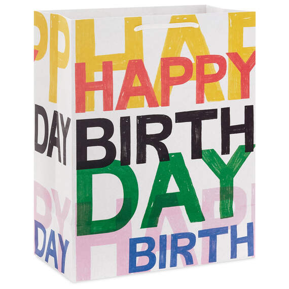 13" Layered Lettering Large Birthday Gift Bag, , large image number 6