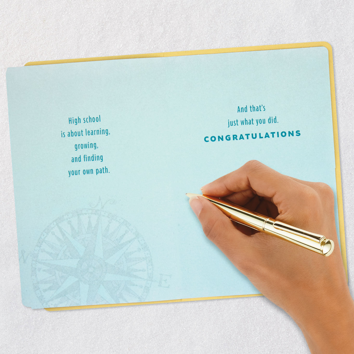 World Map Grad Lettering High School Graduation Card Signing card image number 7