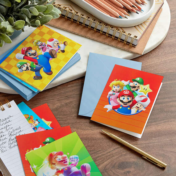 Mario Reading A Note Nintendo Super Mario Bros.® Assorted Blank Notes, Pack of 12 - Note ...