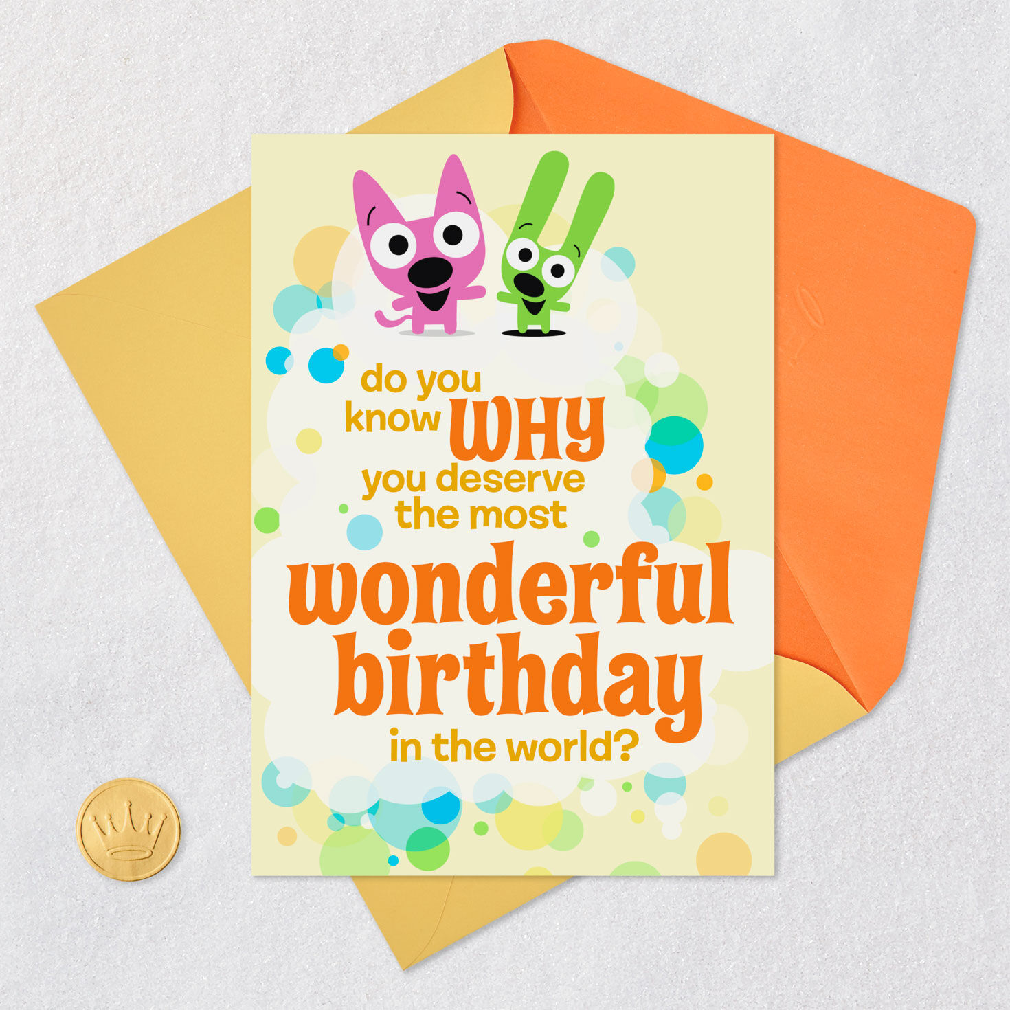 Hoops and Yoyo Funny Birthday Card Card Front with Envelope and Gold Seal image number 5
