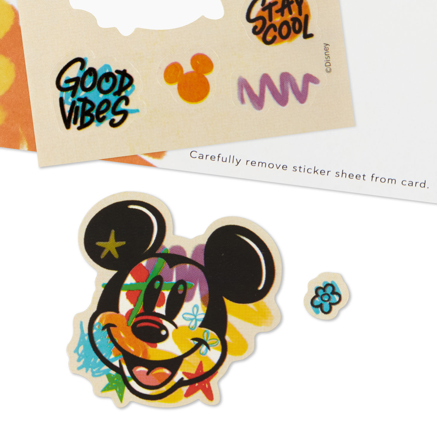 Orange, Blue and Red Doodles Disney Mickey Mouse Birthday Card attachment detail image number 5