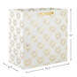 15" Gold Hearts on White Extra-Deep Gift Bag, , large image number 3