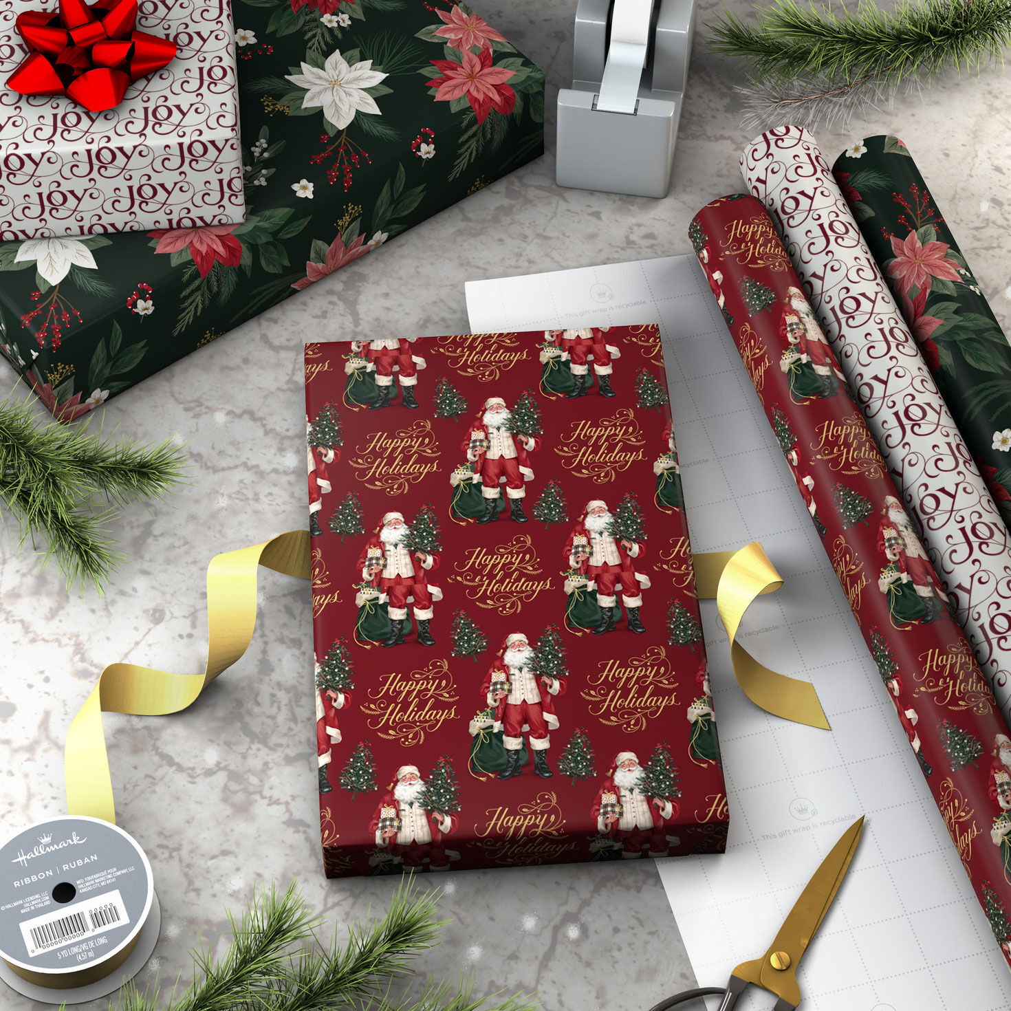 Tidings of Joy Wrapping Paper Roll Bundle in use image number 3