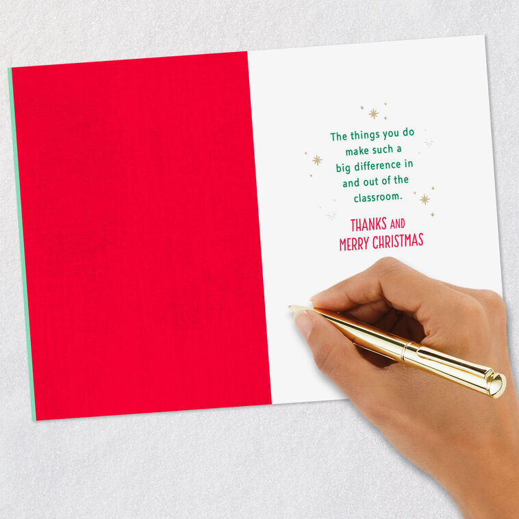 Cute Tree with Candy Canes Paraeducator Christmas Card Signing card image number 6