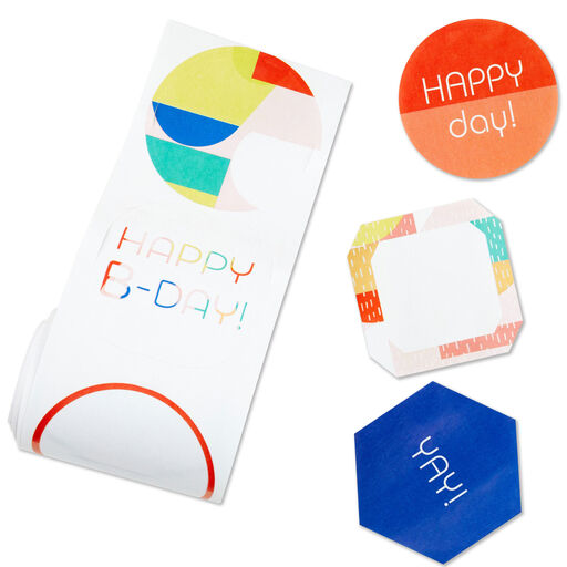 Happy Day Stickers on Roll, Pack of 27, 