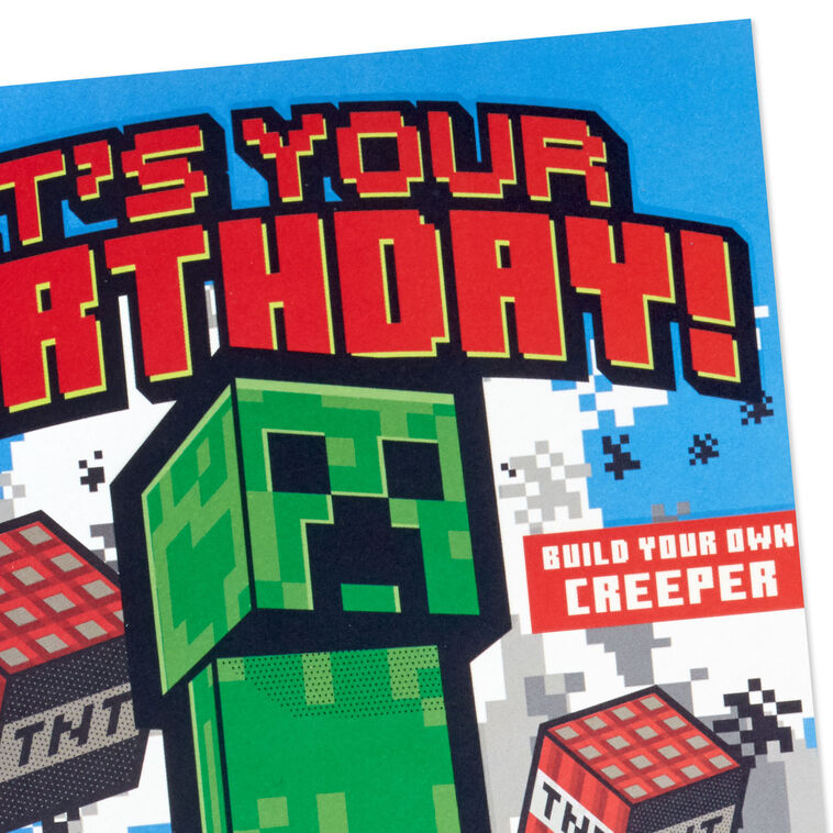 minecraft-have-a-blast-birthday-card-for-kids-with-build-your-own-creeper-greeting-cards-hallmark for Free Printable Minecraft Birthday Cards Minecraft Have a Blast Birthday Card for Kids With Build-Your-Own Creeper - Greeting Cards | Hallmark for Free Printable Minecraft Birthday Cards