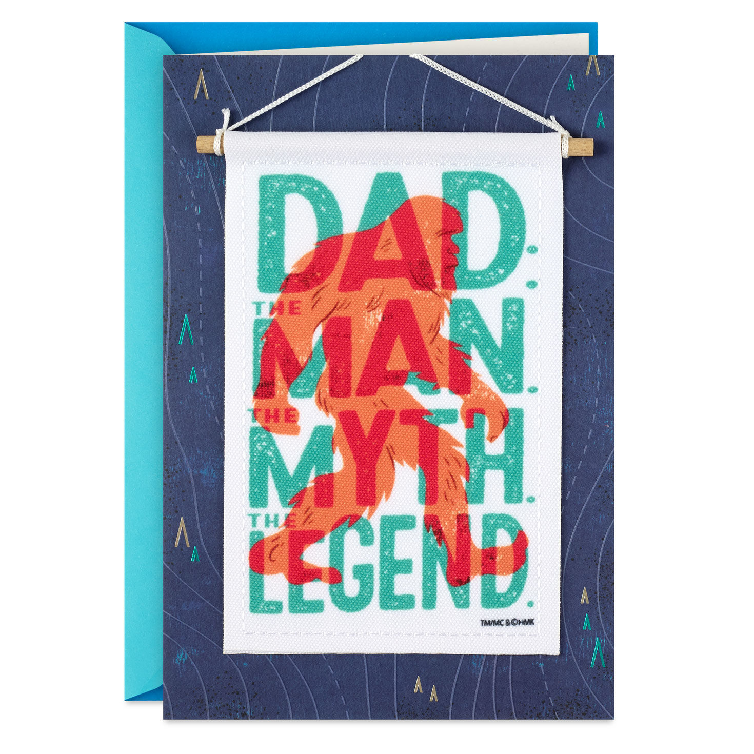 Yeti Sasquatch Father's Day Card with Banner Card Front image number 1