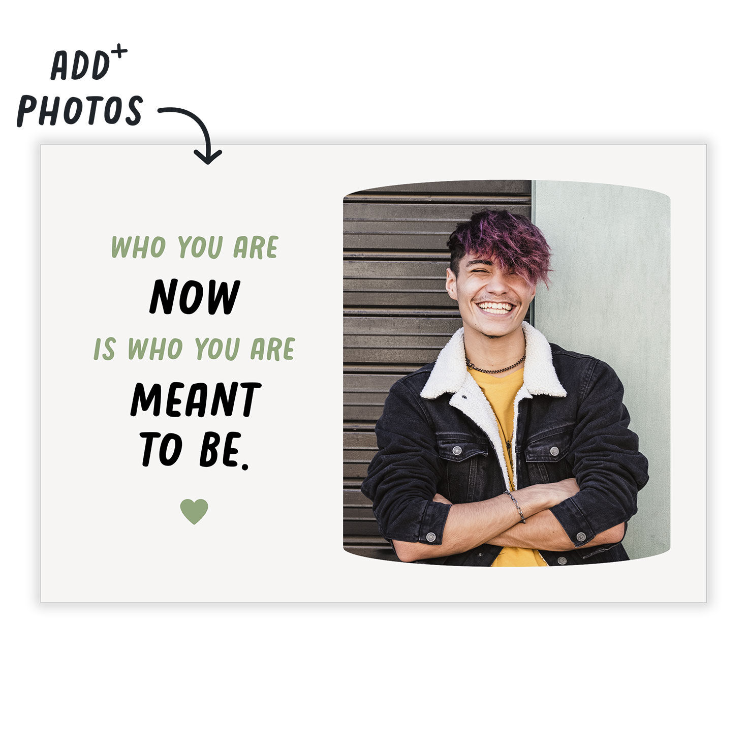 Encouragement Message and Photo Personalized Card Card Front indicating personalization image number 2