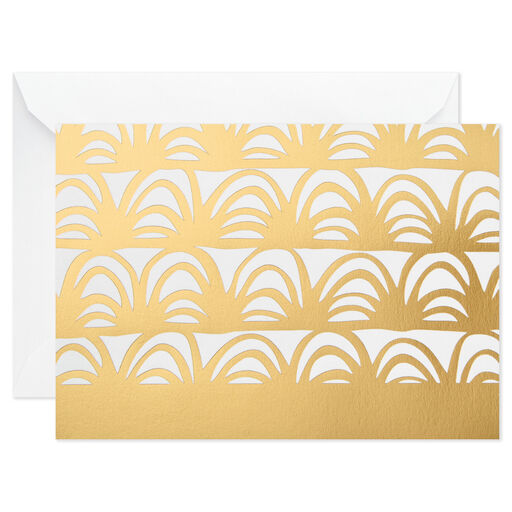 Modern Gold Assorted Blank Thank-You Notes, Box of 50, 