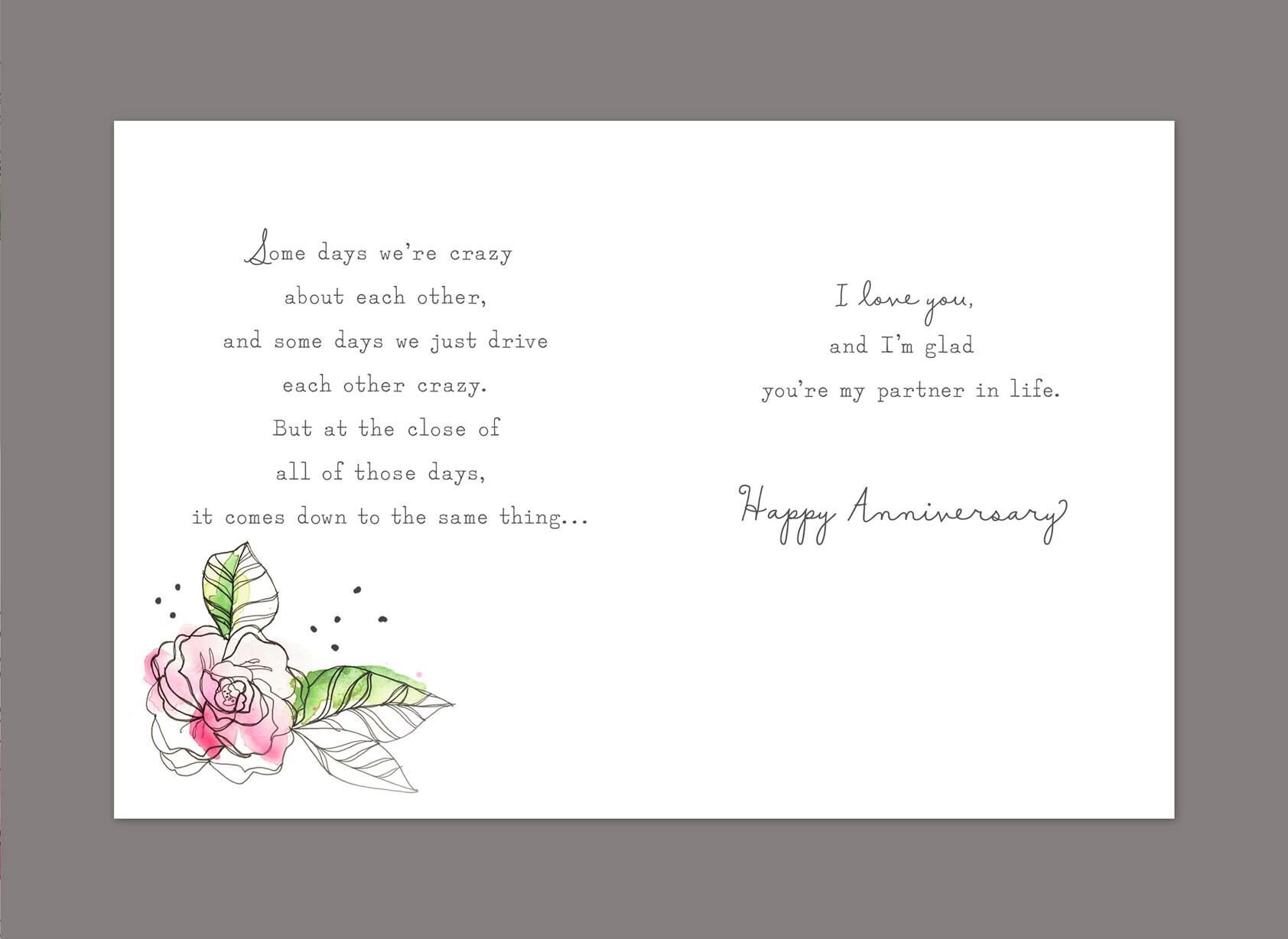 Roses and Bees Anniversary Card