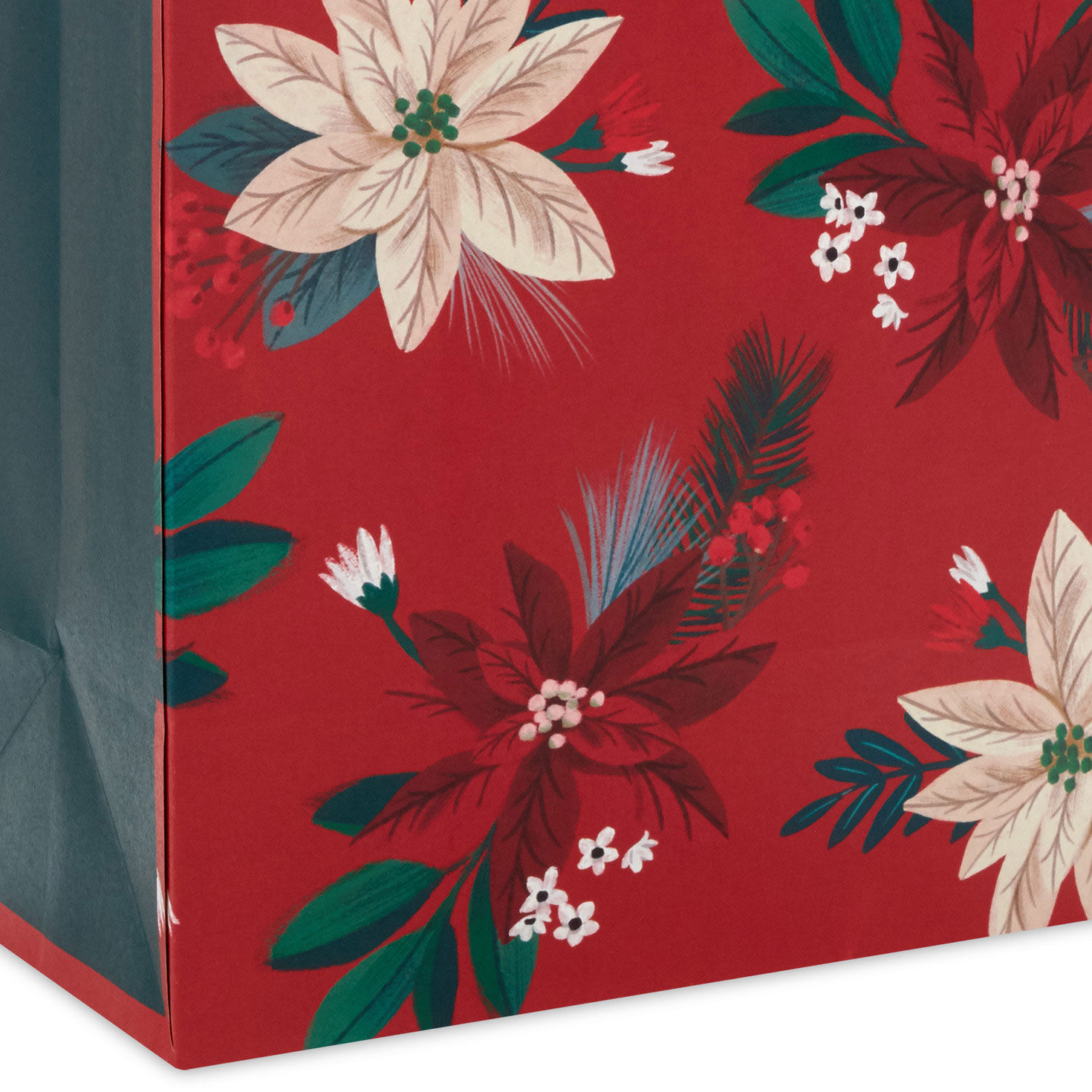 Santa, Snowman, Poinsettias Medium Gift Bag Bundle back image number 6