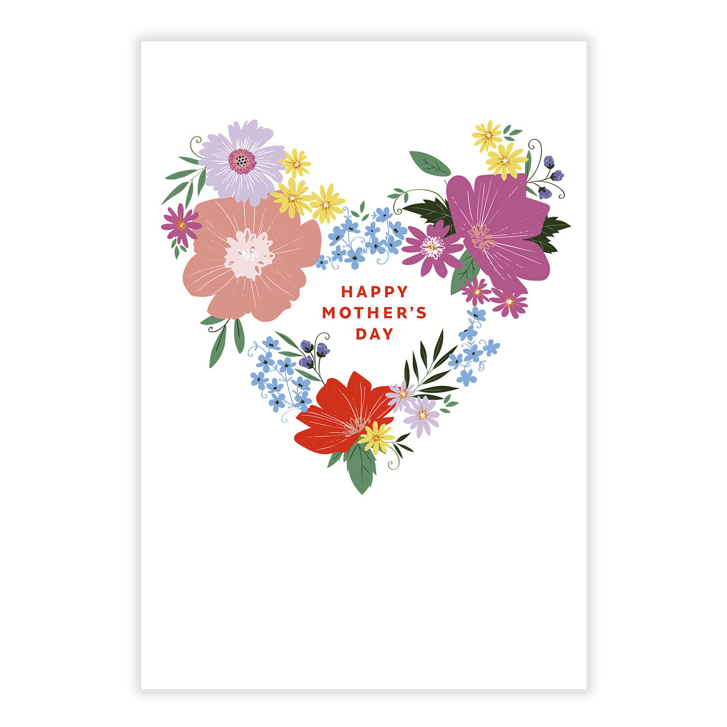Floral Heart Personalized Mother's Day Card front image number 2