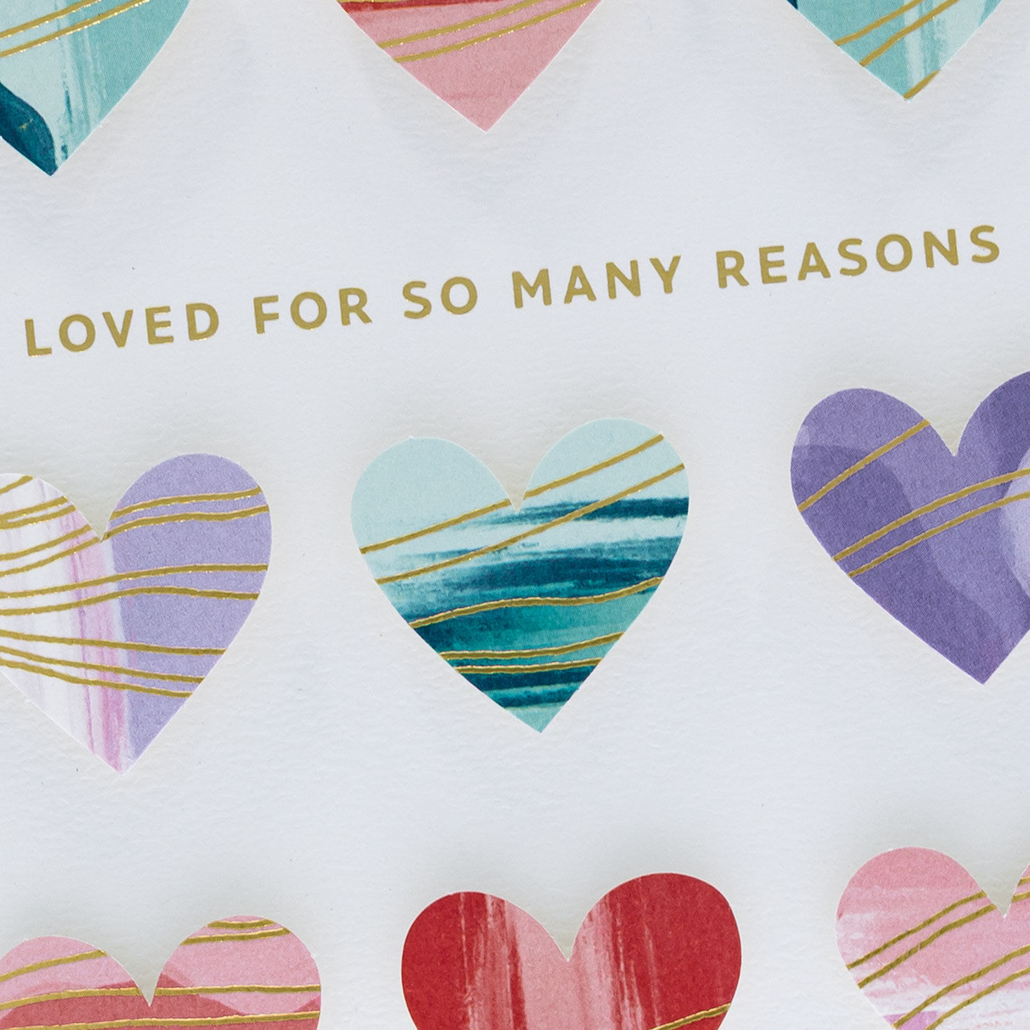 Rows of Watercolor Hearts Love Card Card Front Detail image number 4