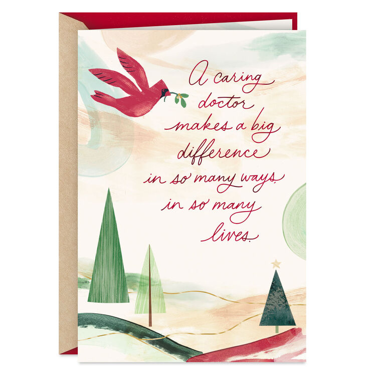 You Make a Difference Christmas Card for Doctor