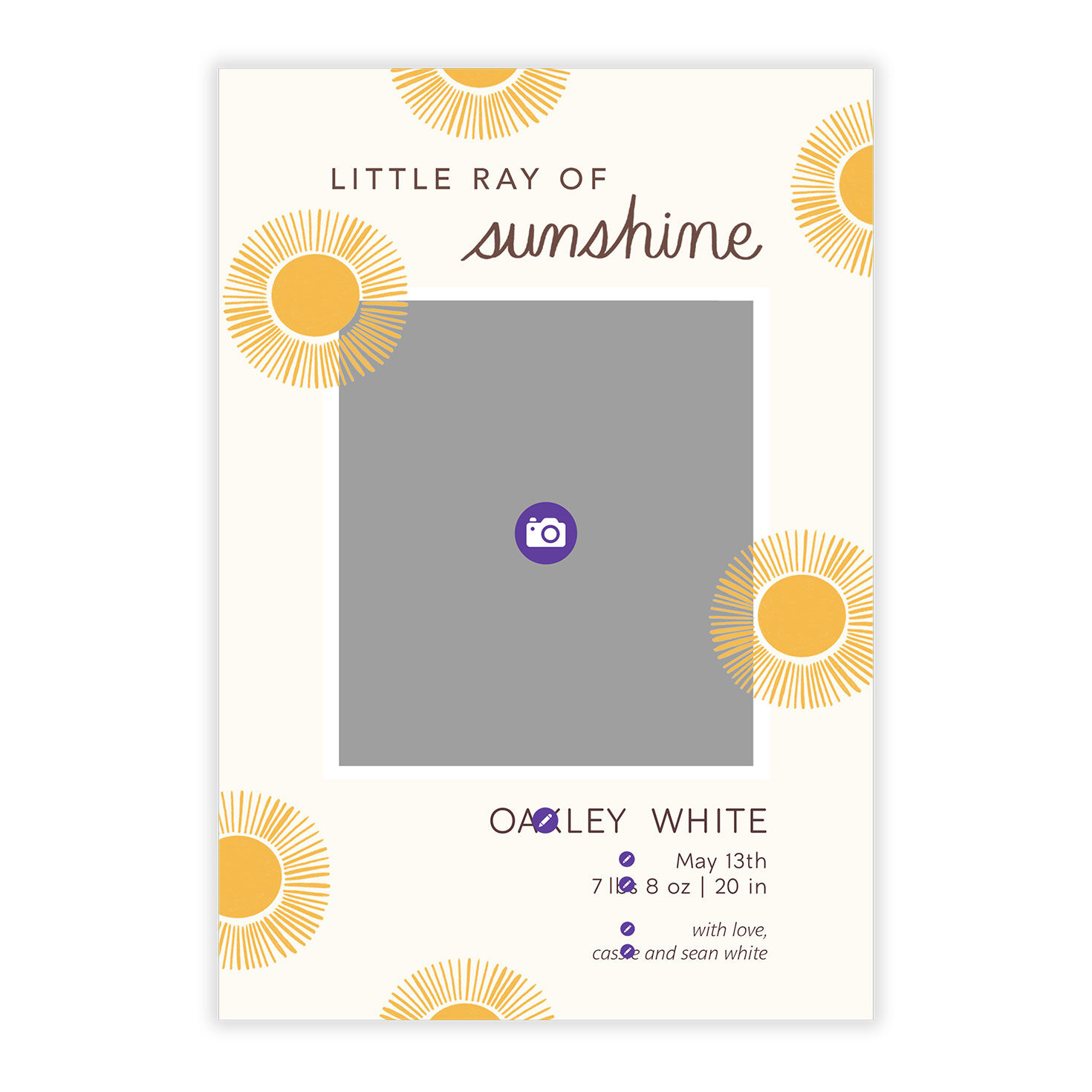 Ray of Sunshine Birth Announcement, , large image number 5