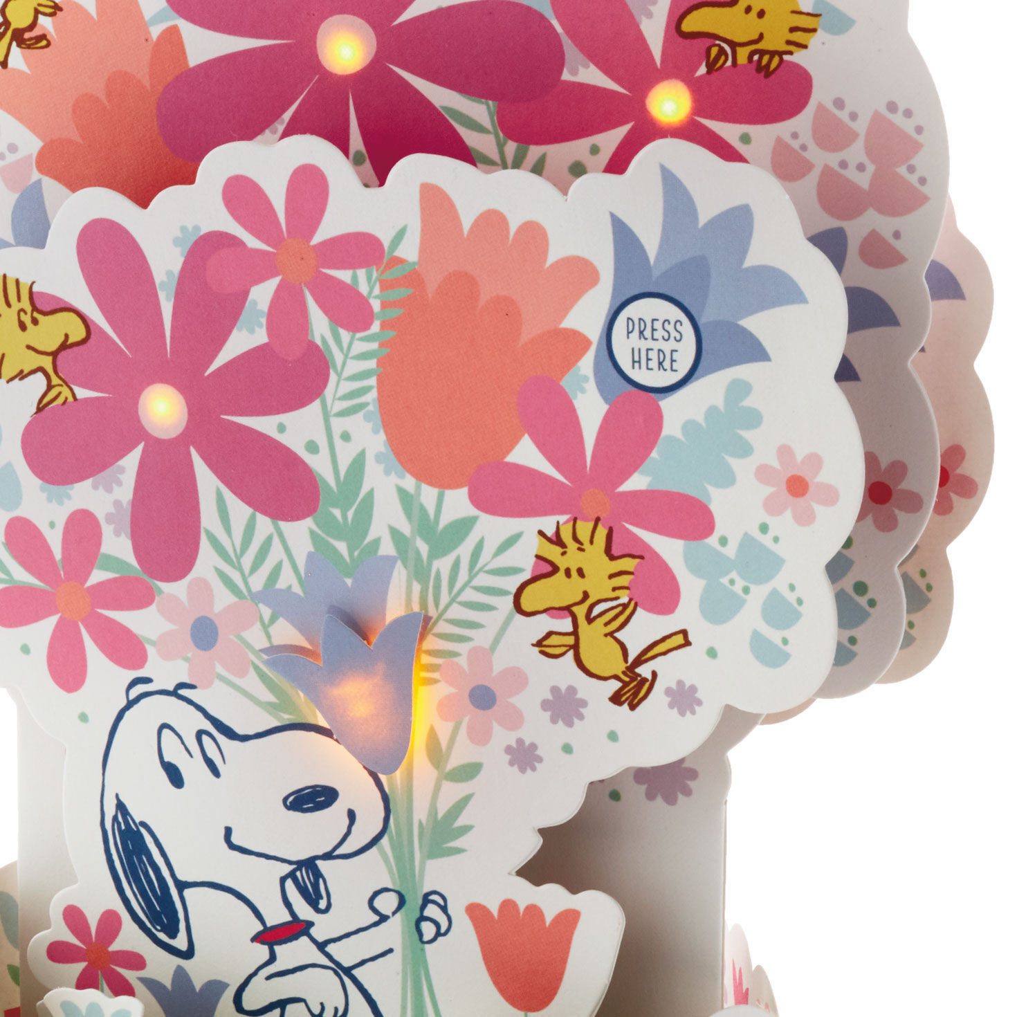 Snoopy 3D Bouquet Lights and Music Mother's Day Card card front detail image number 4