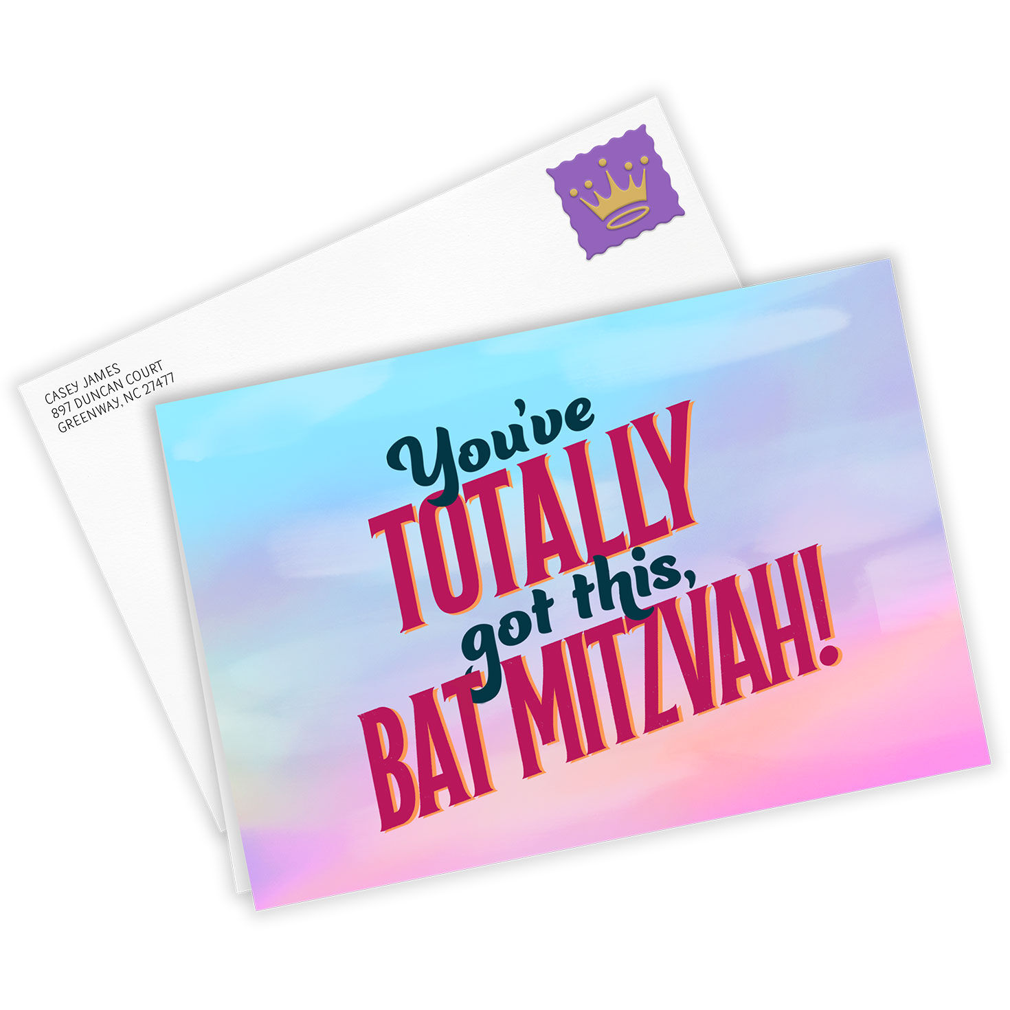 Bat Mitzvah Custom Congratulations Card, , large image number 2