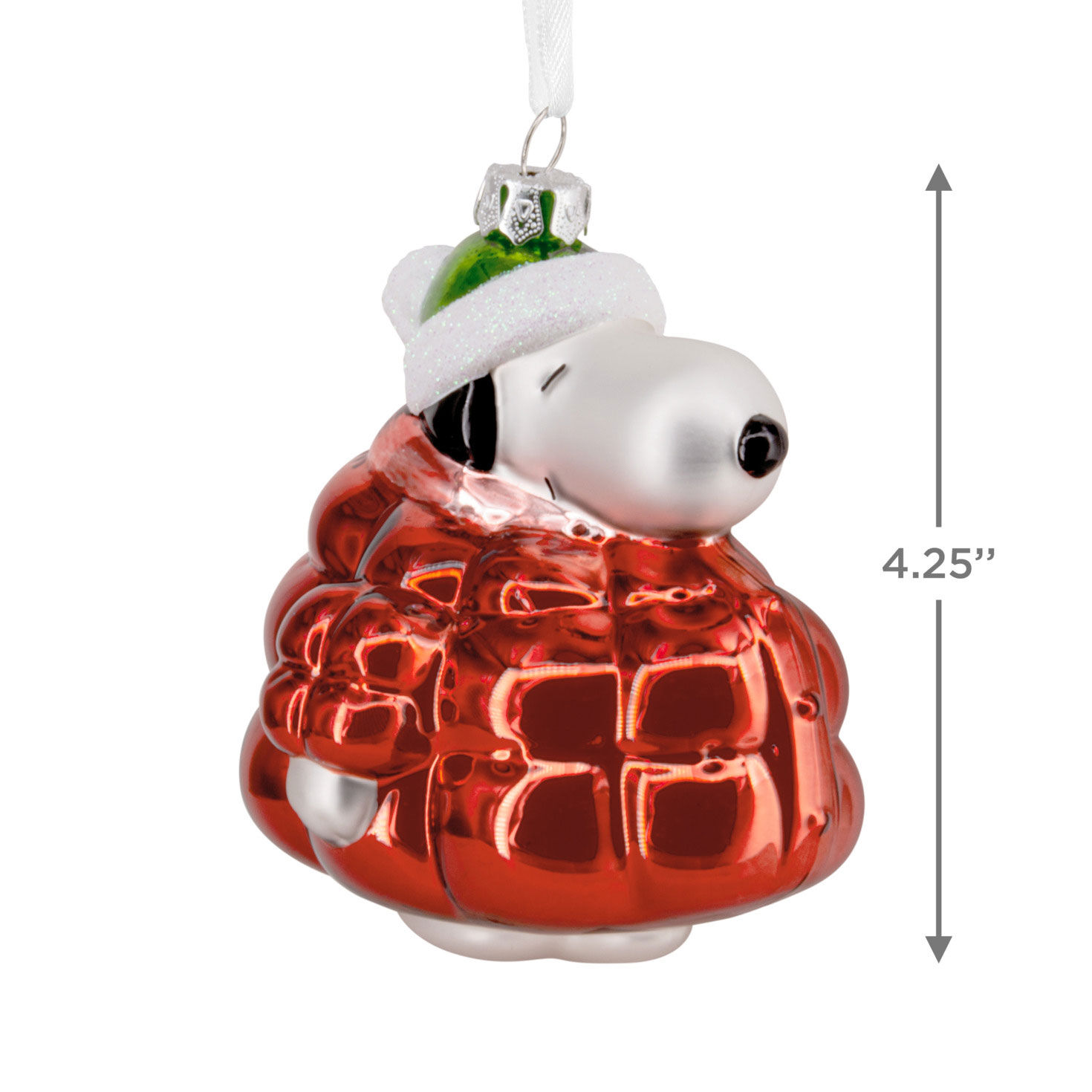 Peanuts Snoopy in Puffer Coat Christmas Ornament measurement image number 3