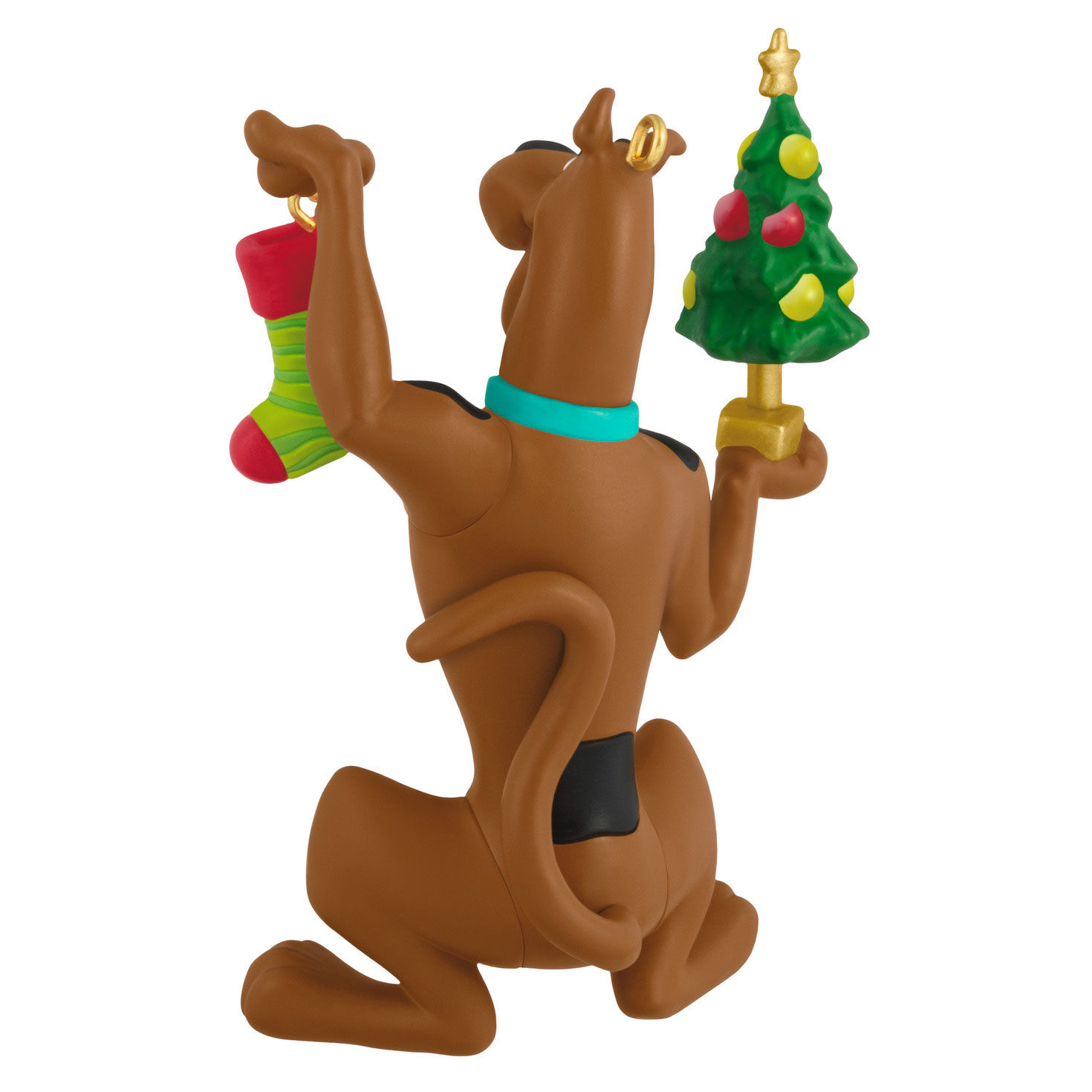 Scooby-Doo Holding Tree Stocking Keepsake Ornament Back image number 6