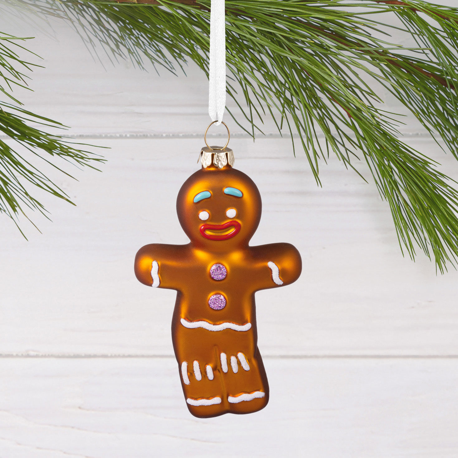 Shrek Gingerbread Man Christmas Ornament hanging on tree image number 2