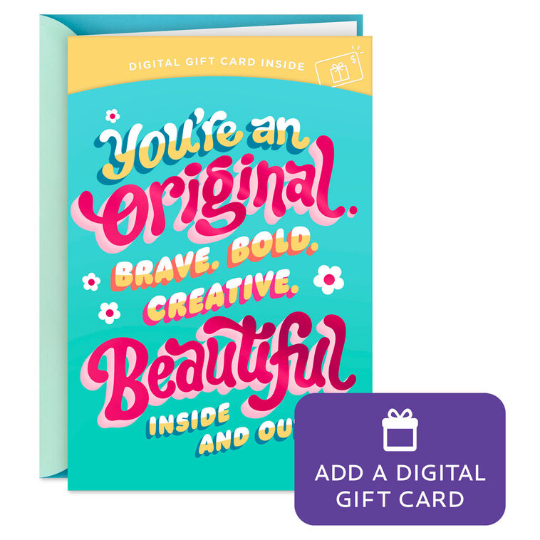 You're an Original Gift Card Greeting Birthday Card for Kids