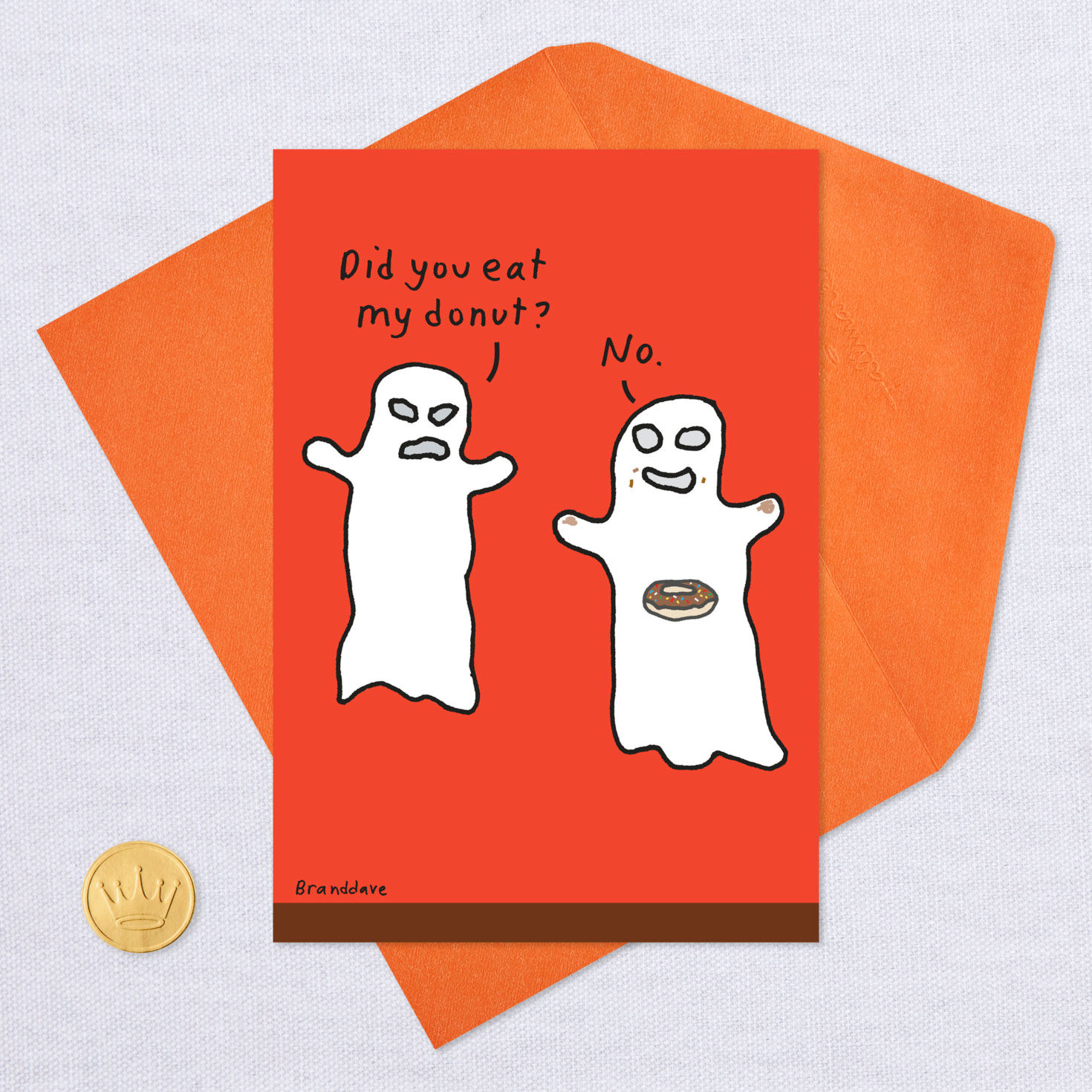 Donut-Eating Ghost Funny Halloween Card for only USD 3.49 | Hallmark