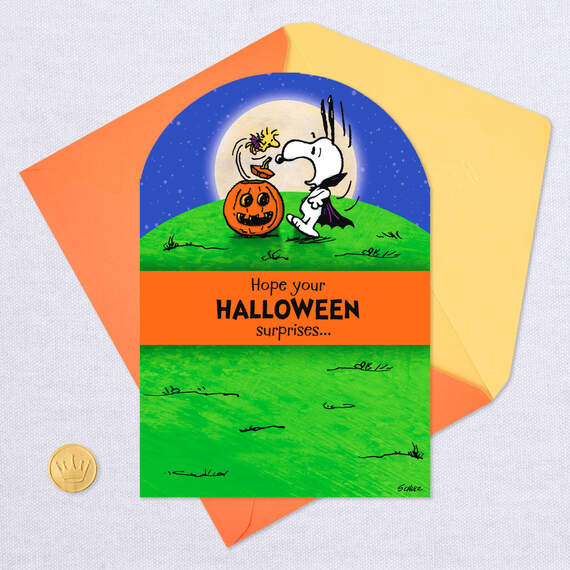 Peanuts® Vampire Snoopy and Woodstock Cute Halloween Card, , large image number 5