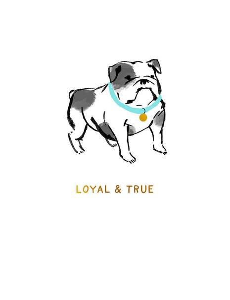 Bulldog Loyal and True Friendship Card, , large