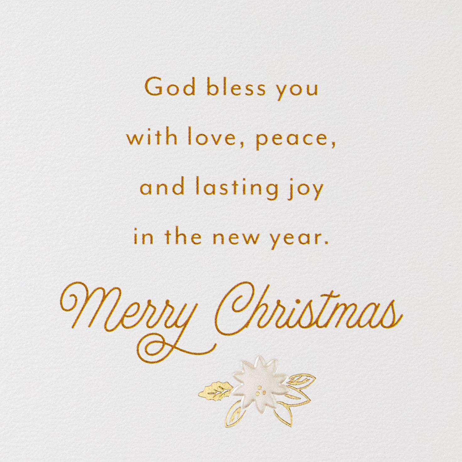 Poinsettias and Angel Religious Christmas Card Sentiment image number 2
