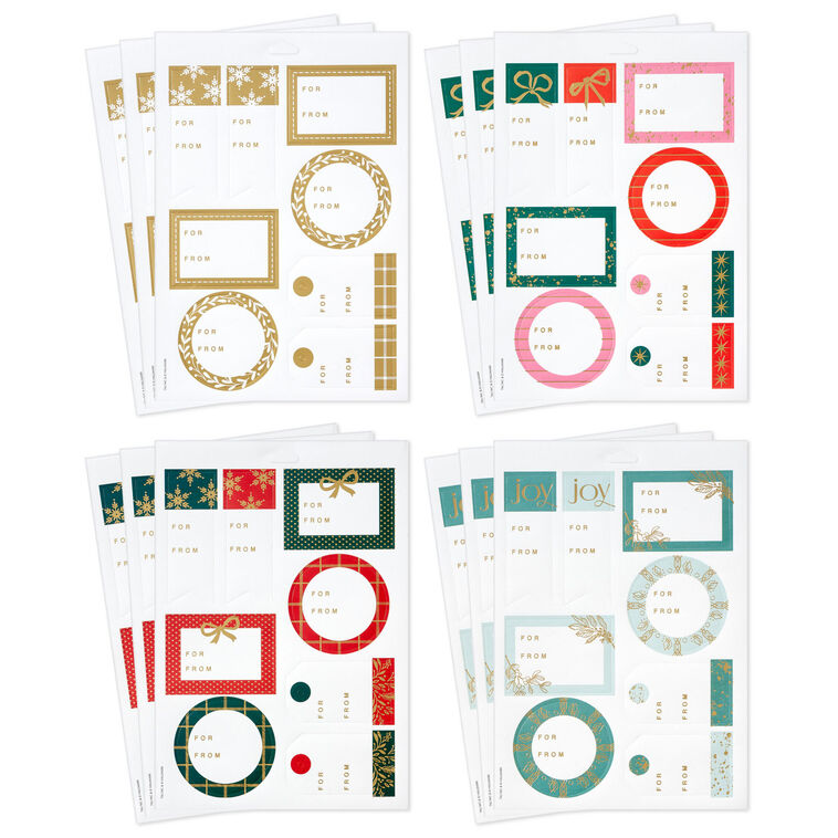 Winter Elegance Gift Tag Stickers, Pack of 96