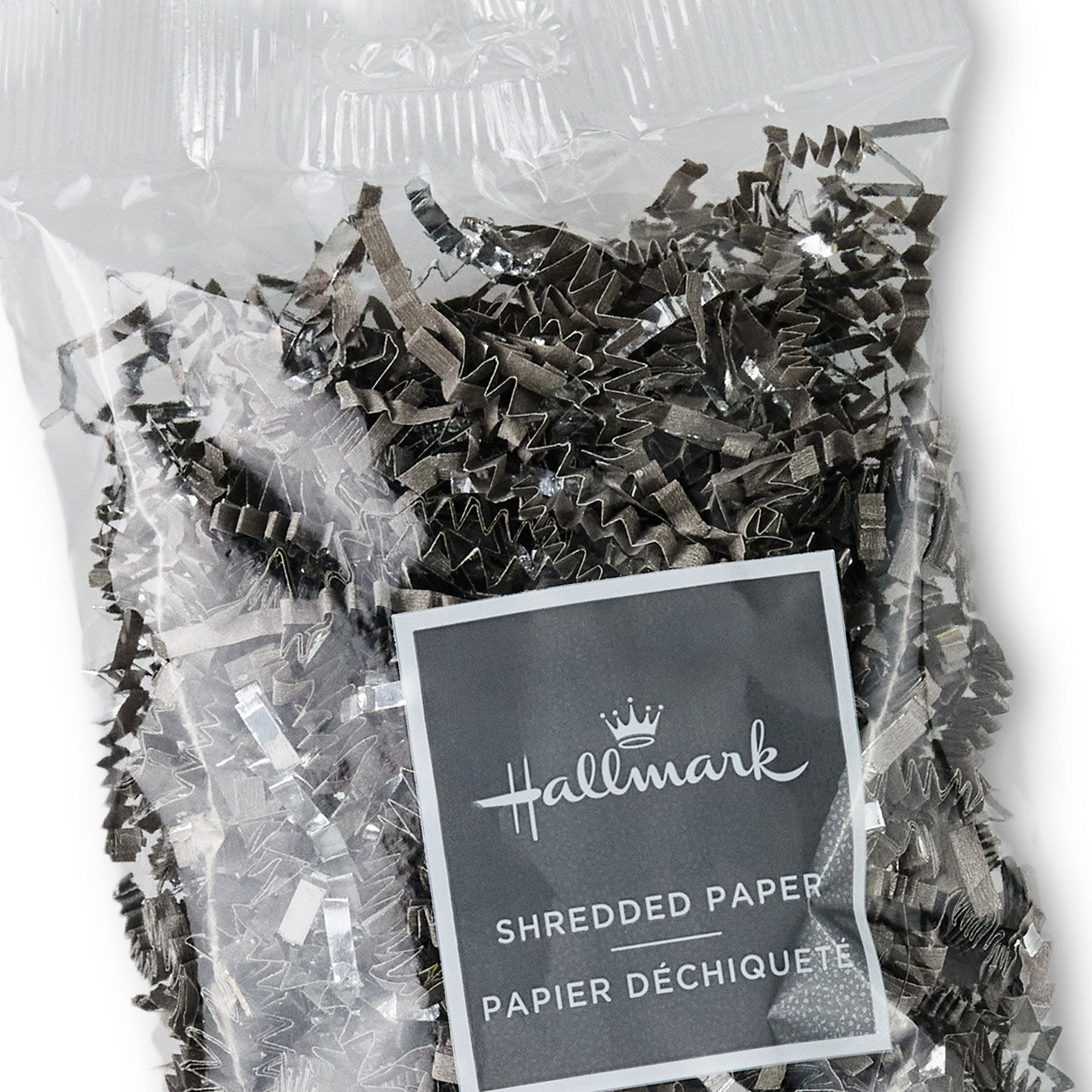 Slate Gray and Metallic Silver Shredded Paper closeup view image number 4
