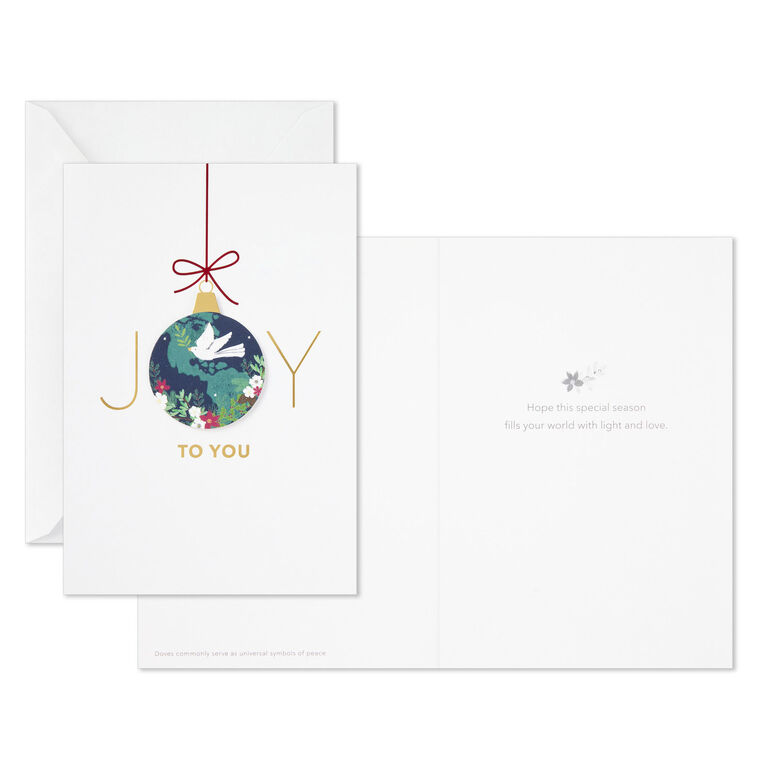 Dove and Globe UNICEF Boxed Christmas Cards Card Front with Sentiment image number 3