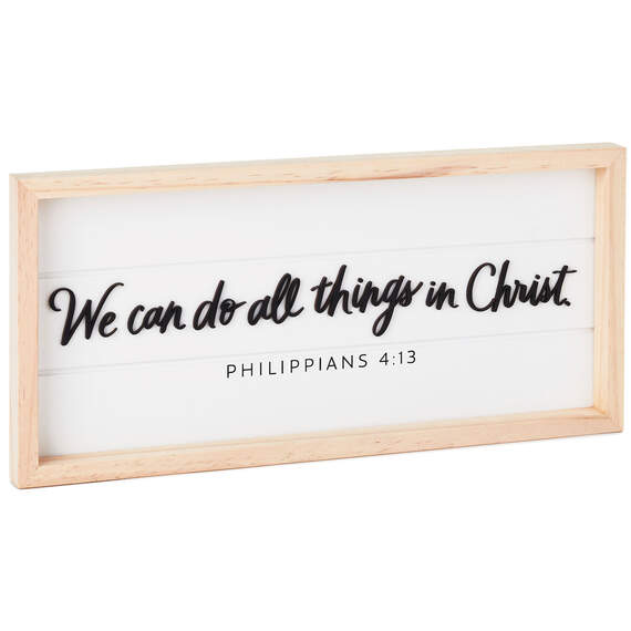 We Can Do All Things in Christ Wooden Quote Sign, 15x7