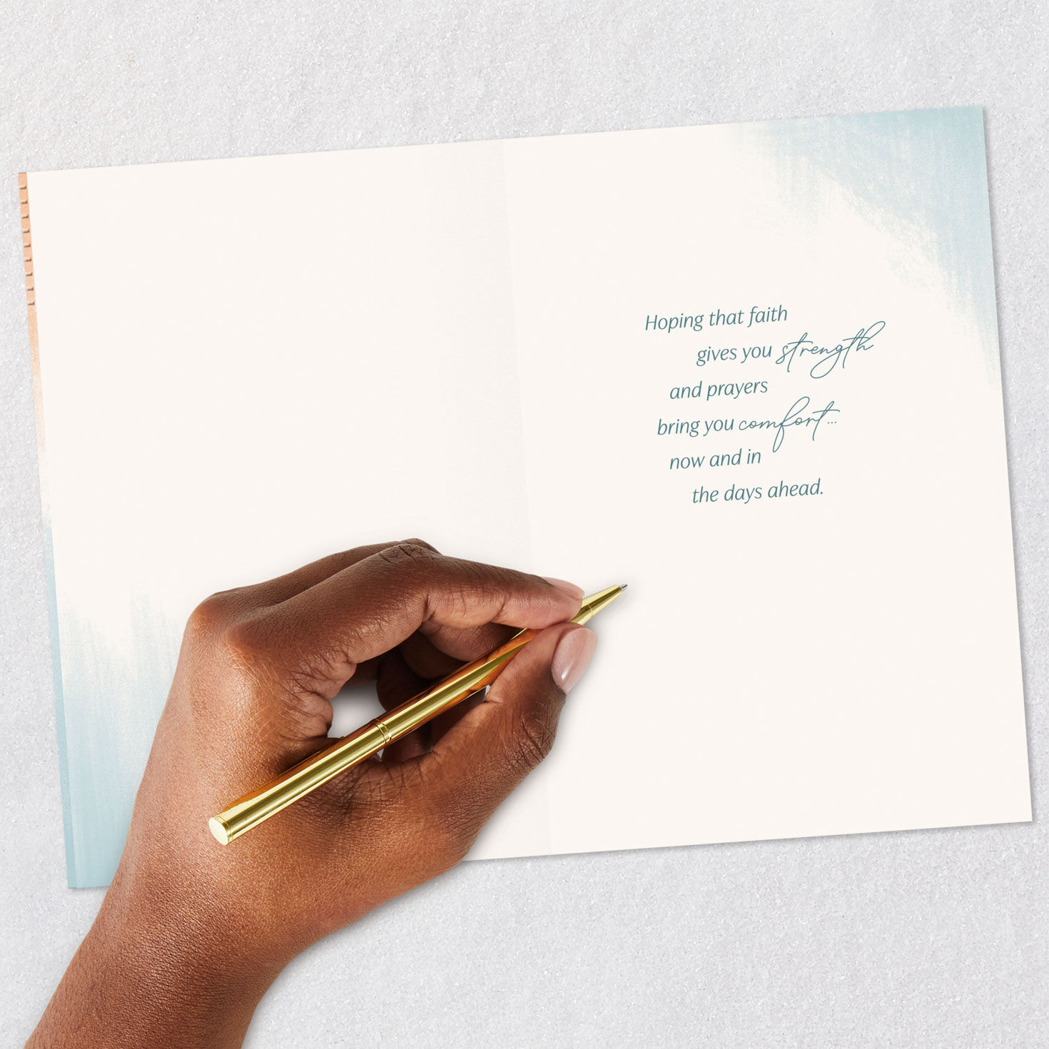 Peach and Blue Waves Encouragement Card Signing card image number 6