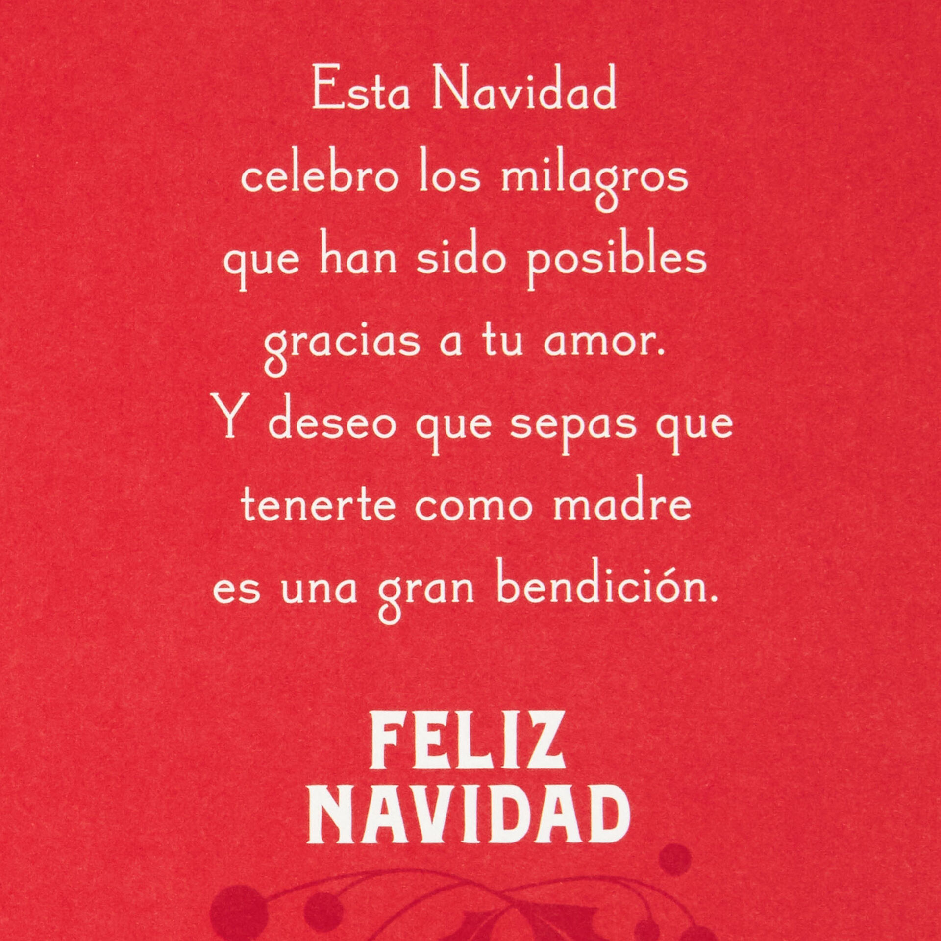 Bird and Flowers Religious Spanish-Language Christmas Card for Mother ...