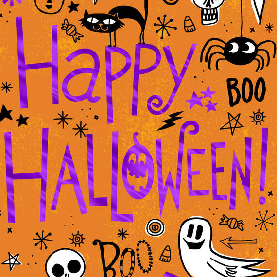 Happy Halloween Doodles Halloween Card, , large image number 4