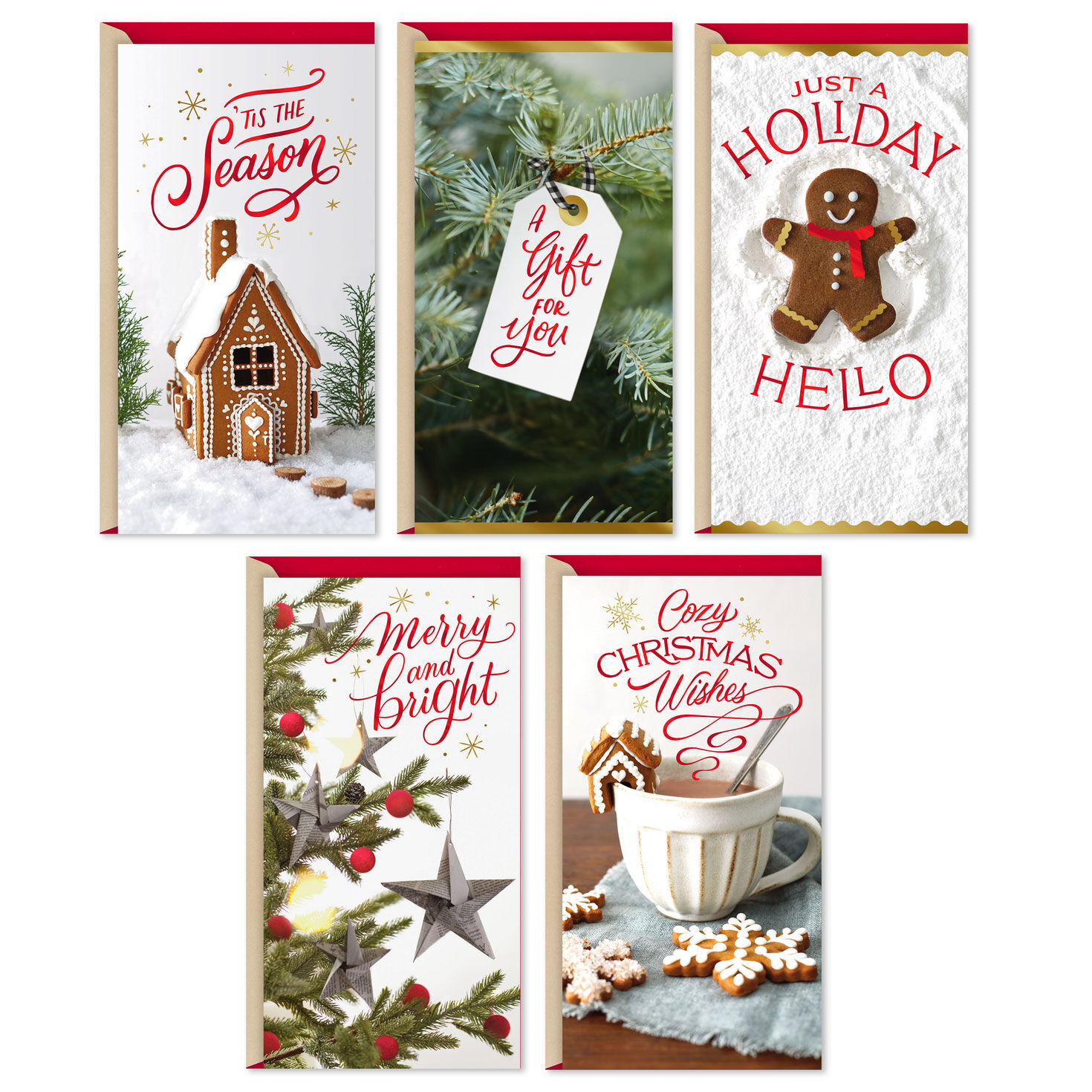 Cozy Christmas Wishes Assorted Christmas Cards, Pack of 5