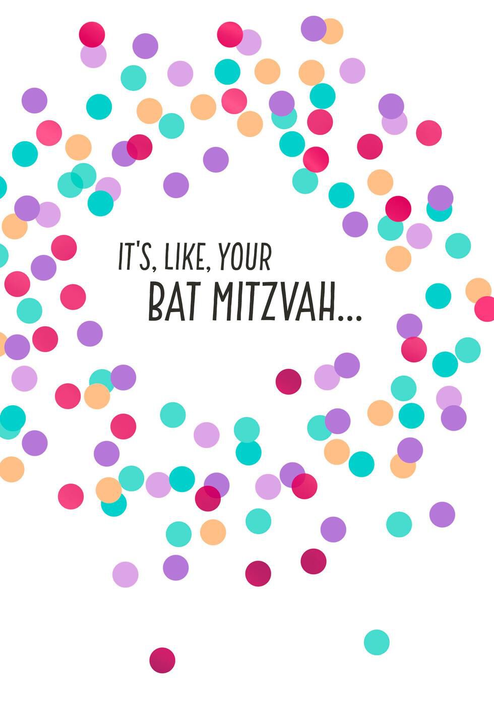 Confetti Dots Bat Mitzvah Congratulations Card