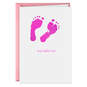 Pink Footprints New Baby Girl Card, , large image number 1