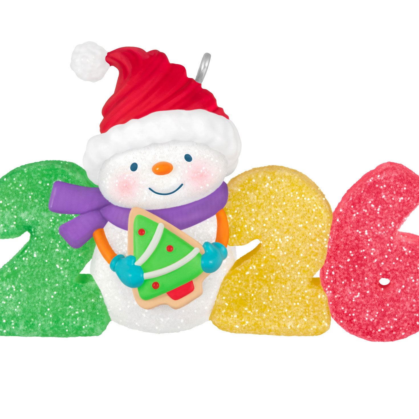 Snowman Gumdrop Numbers 2026 Keepsake Ornament closeup view image number 5