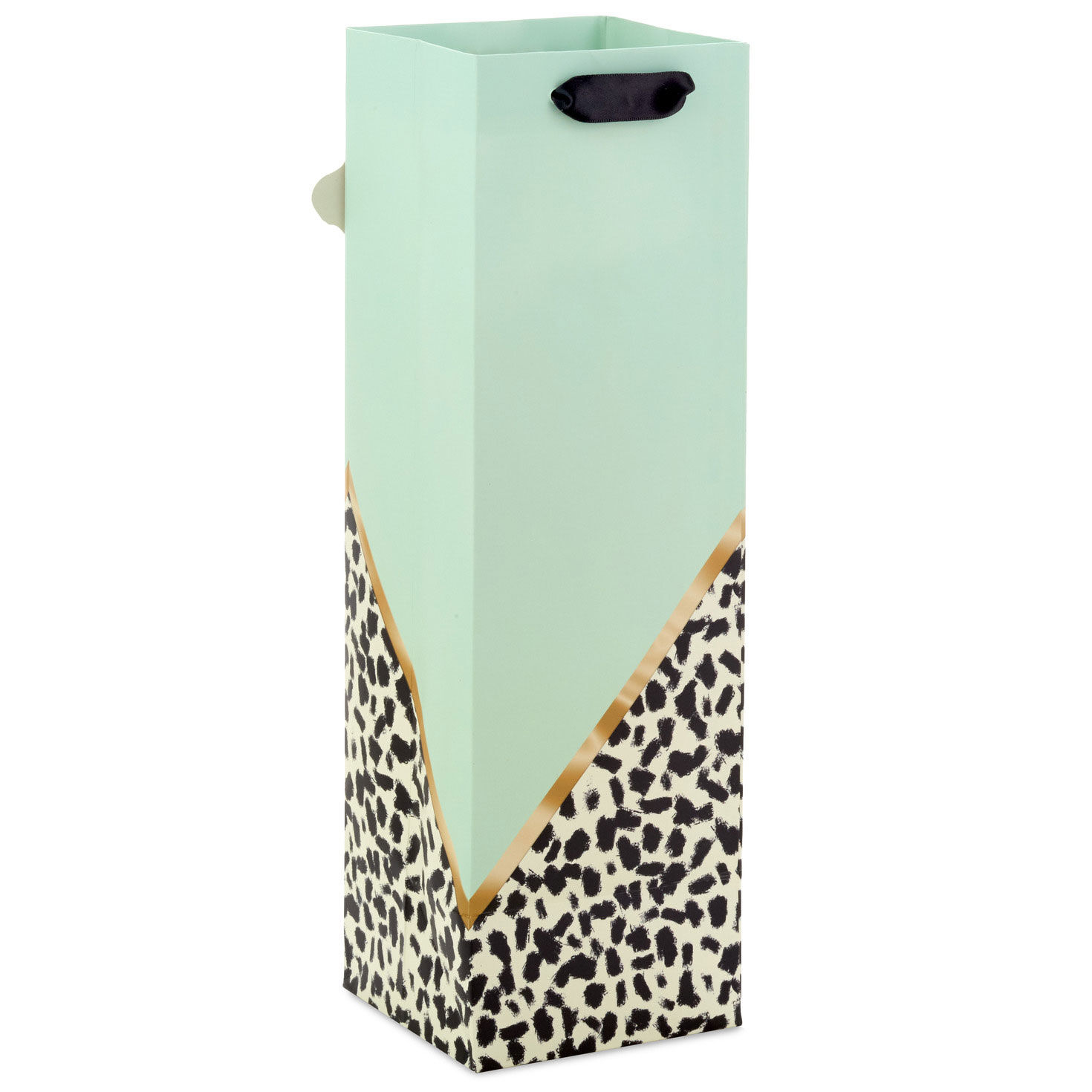 Butterfly on Cheetah Print Wine Gift Bag Back image number 6
