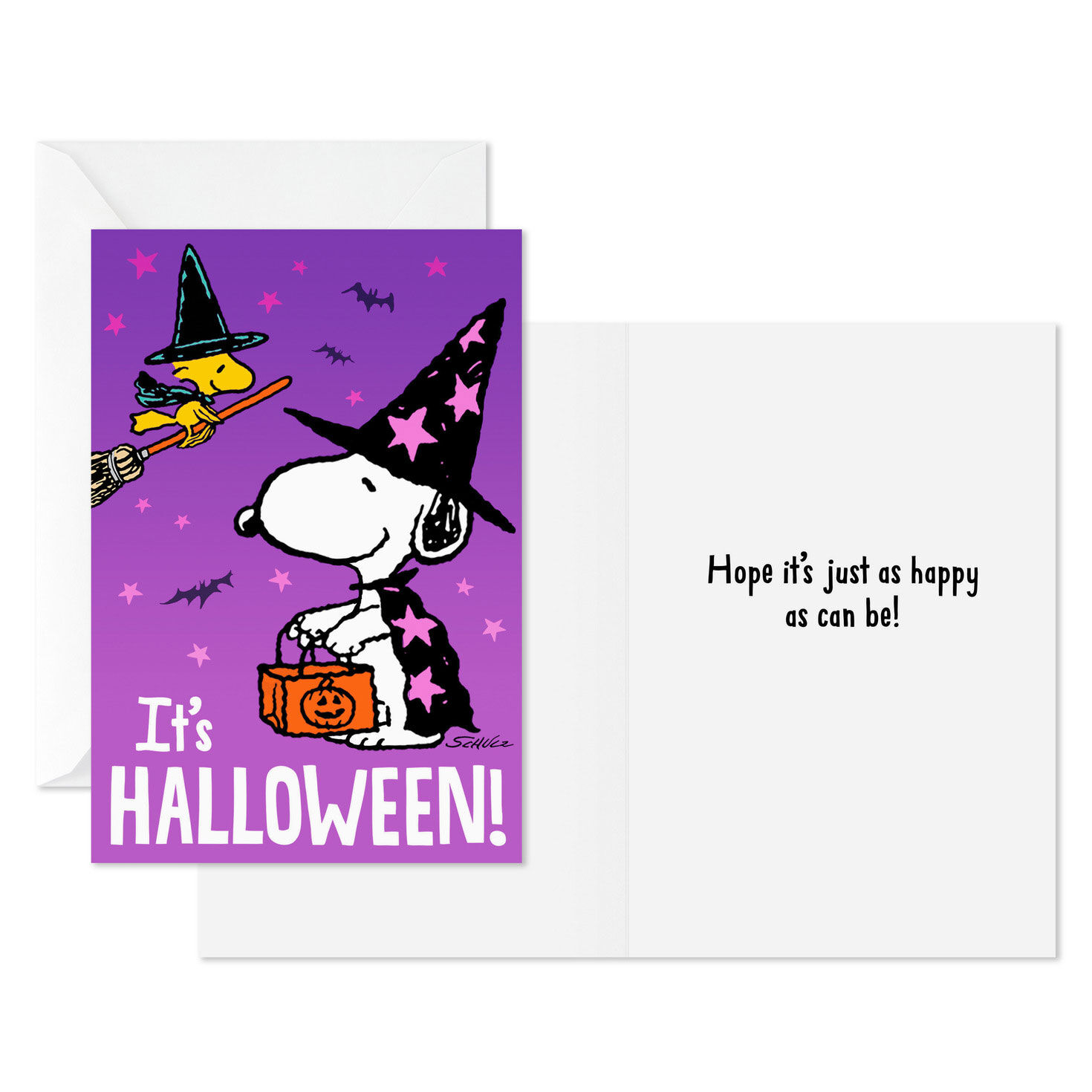 Snoopy Witch and Pumpkin Halloween Card Assortment Card Front with Sentiment image number 2