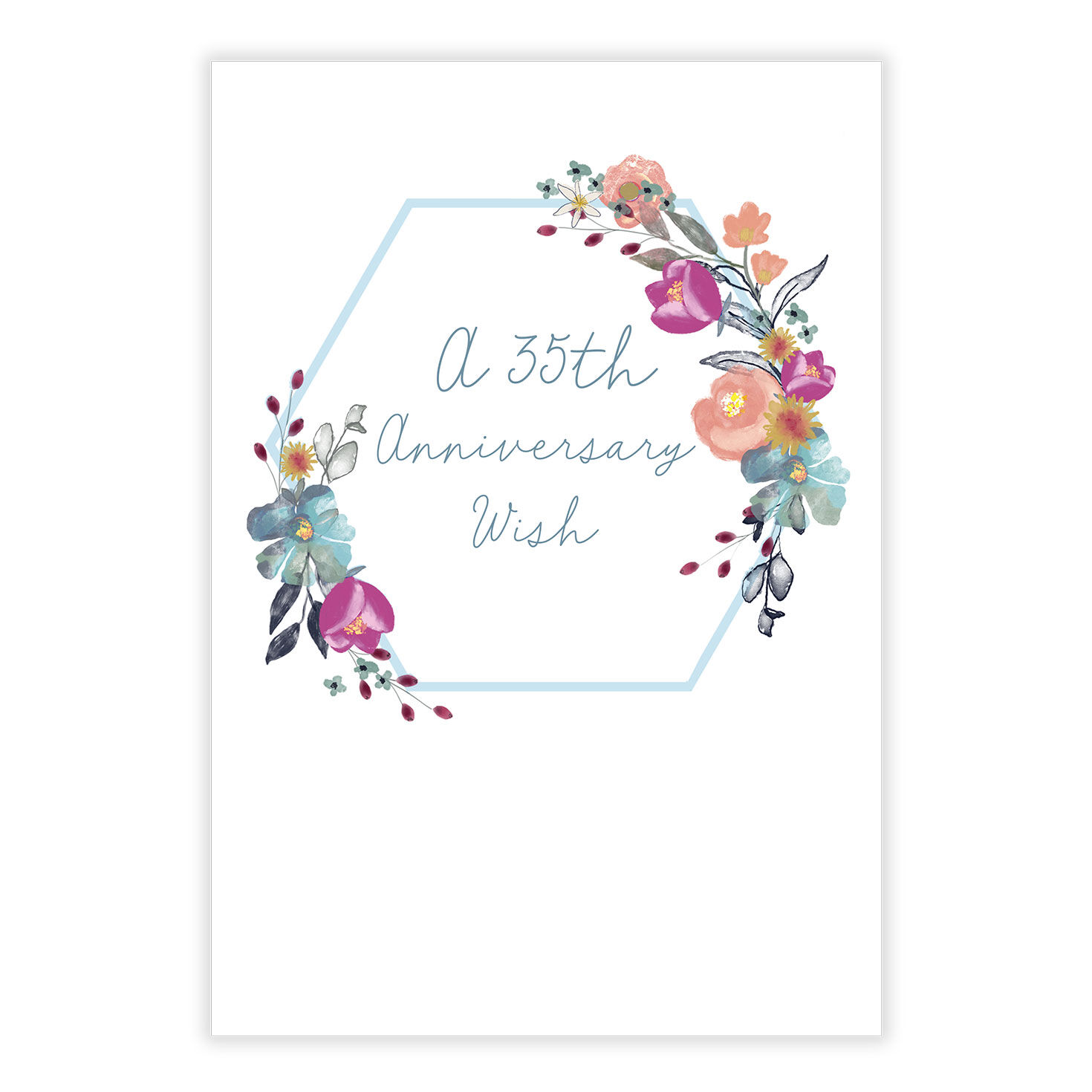 Modern Floral Wreath Anniversary eCard, , large image number 2