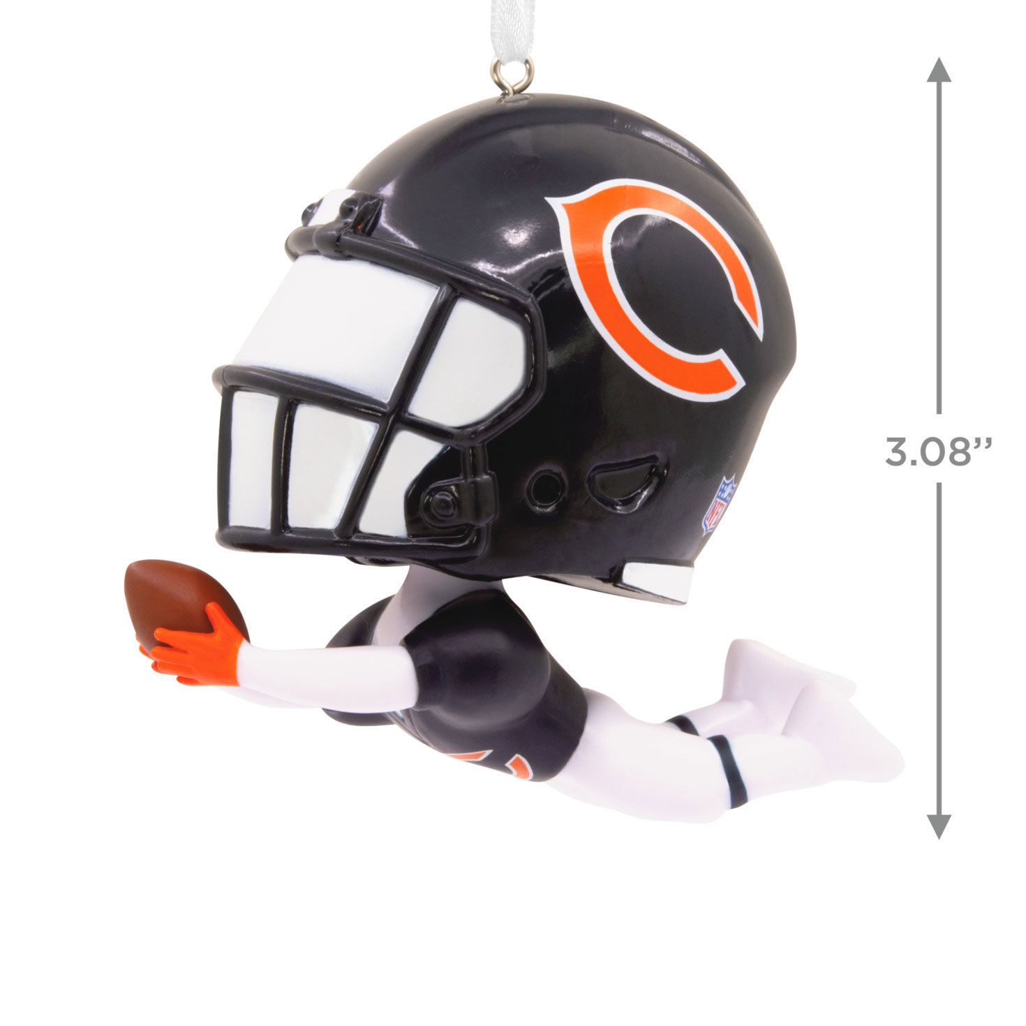 Chicago Bears Bobblehead Christmas Ornament measurement image number 3