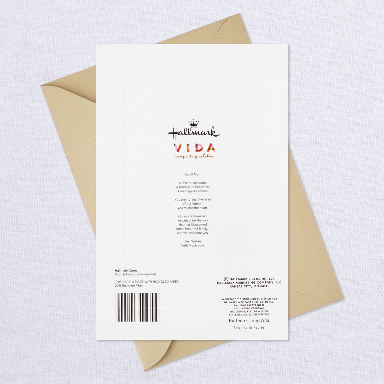 Heart of Our Family Spanish-Language Anniversary Card for Pap&aacute; & Mam&aacute; With Keepsake Sentiment, , large image number 8