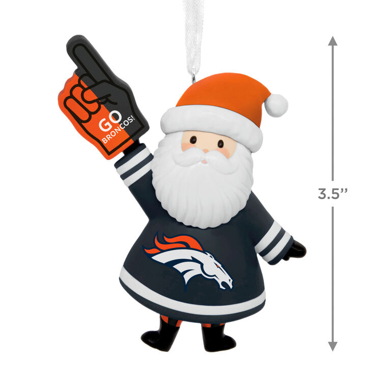 Denver Broncos Santa Fan Christmas Ornament measurement image number 3