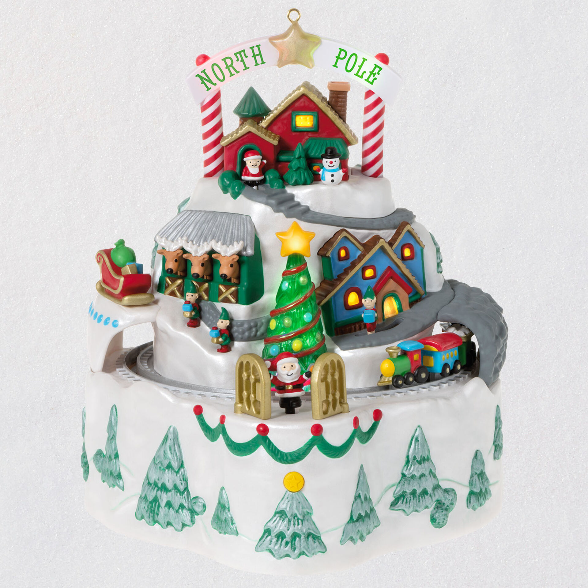 Hallmark 2021 Christmas Musical Figurines North Pole Village Musical Ornament With Light And Motion Keepsake Ornaments Hallmark